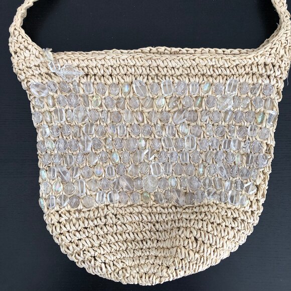 Capelli Straworld, Inc. Shoulder Tote Bag with Crystal Embellishment, Beach Bag - Picture 5 of 15